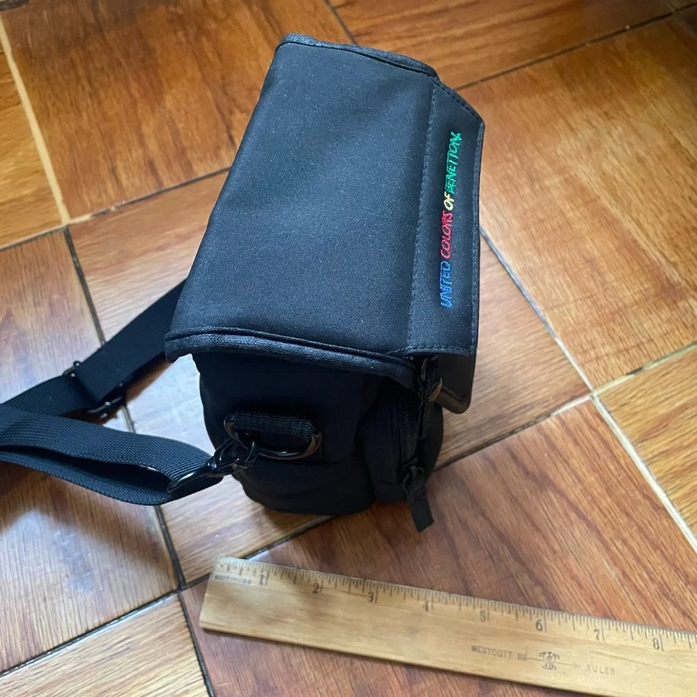 Vintage United Colors of Benetton Black Camera Small Bag